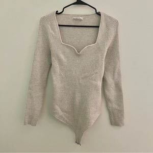 ABERCROMBIE & FITCH sweetheart ribbed bodysuit